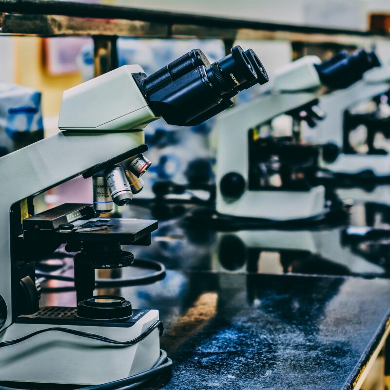 Laboratoire avec plusieurs microscopes