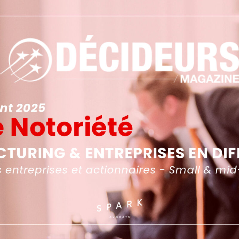 Spark Avocats distingué en Restructuring – Décideurs 2025